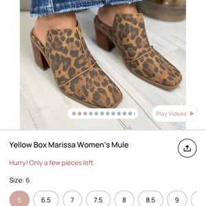 Yellow Box Marissa Brown Leopard Mules